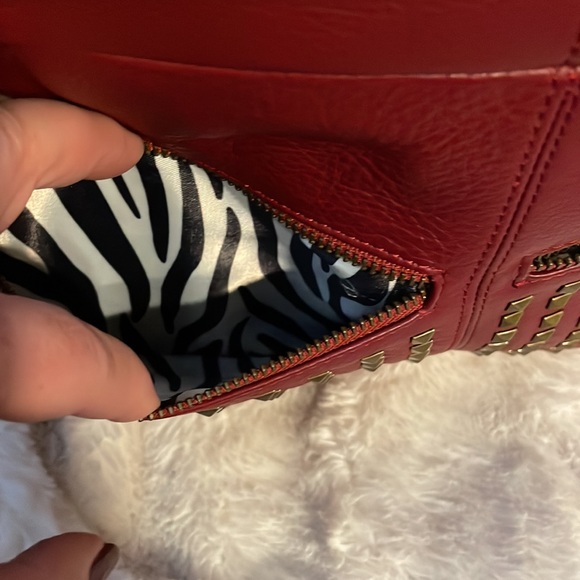 Fenn Wright Manson Leather Crossbody Studded Wine Color - Picture 3 of 10